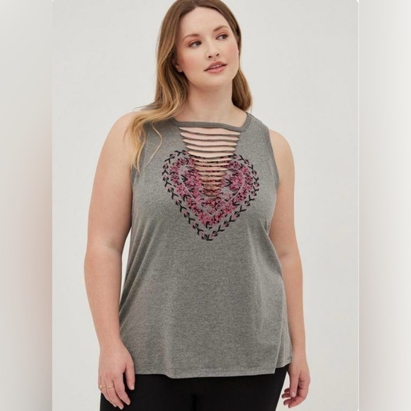 torrid Tops - Torrid Slasher Tank - Tapesty Heart (NWOT)​